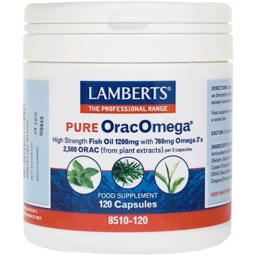 Lamberts Pure OracOmega Συμπλήρωμα Διατροφής Ω3 Λιπαρών Οξέων για την Ενίσχυση της Λειτουργίας της Καρδιάς και της Όρασης με Αντιοξειδωτικούς Παράγοντες 120caps